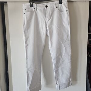 Kut from the Kloth White Cropped Ankle Jeans